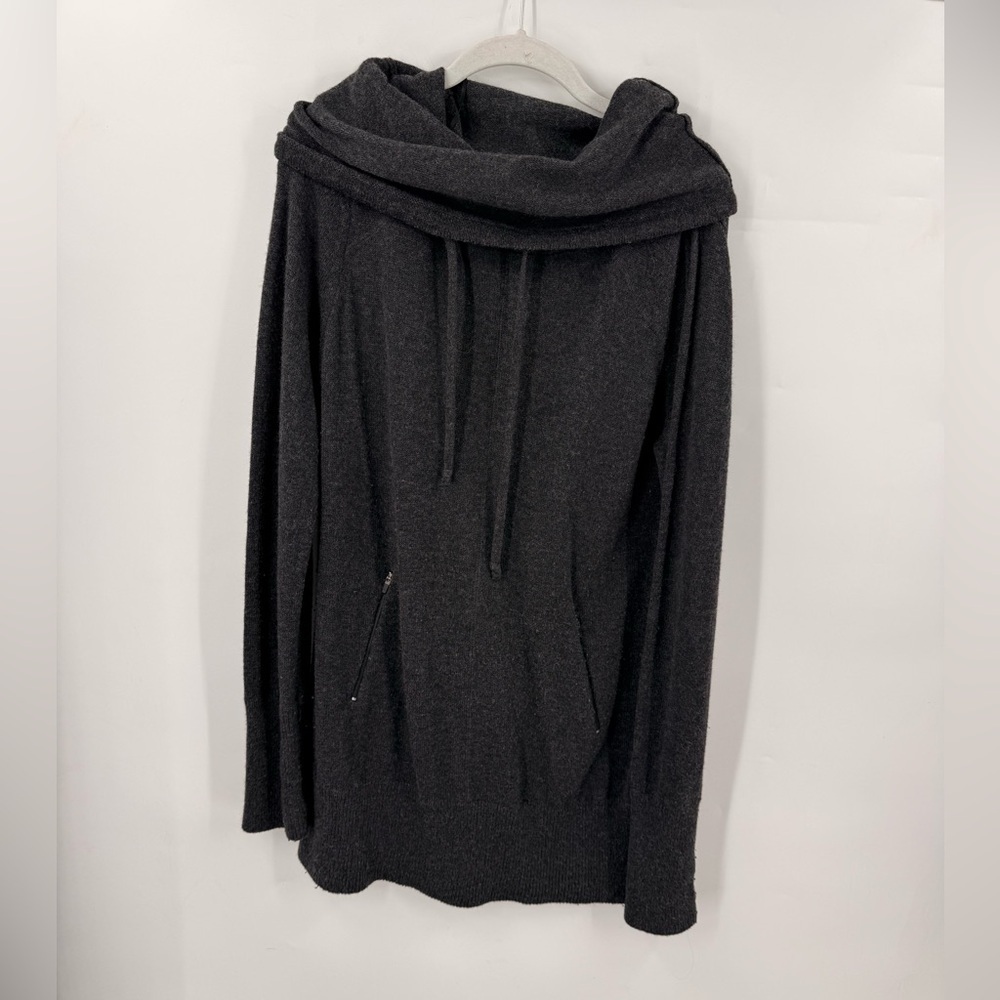 Telluride Clothing Company Grey Dress Shift Cowl Neck Waffle Knit Size XL Wool